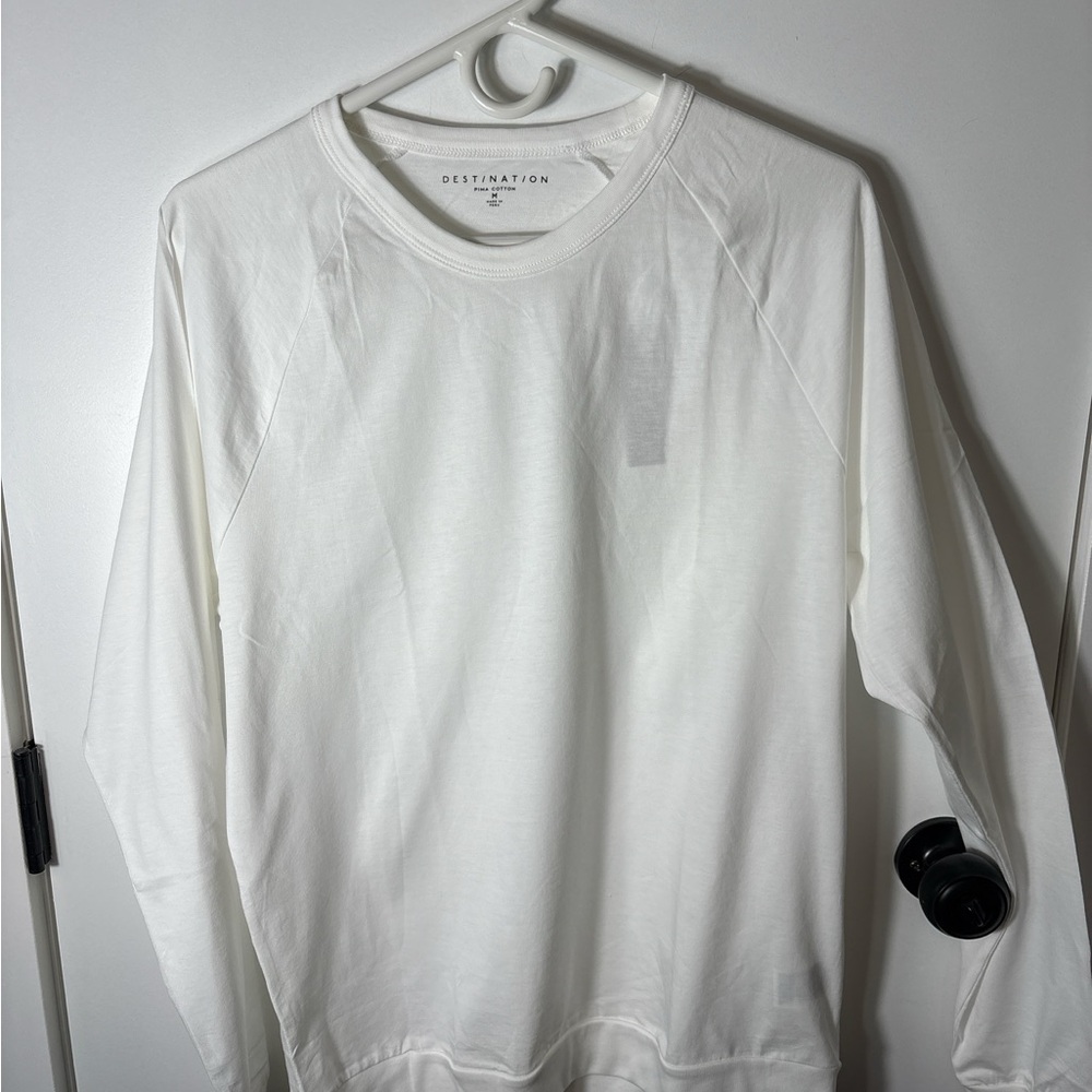 J. Crew Classic White Lightweight Long Sleeve Tee